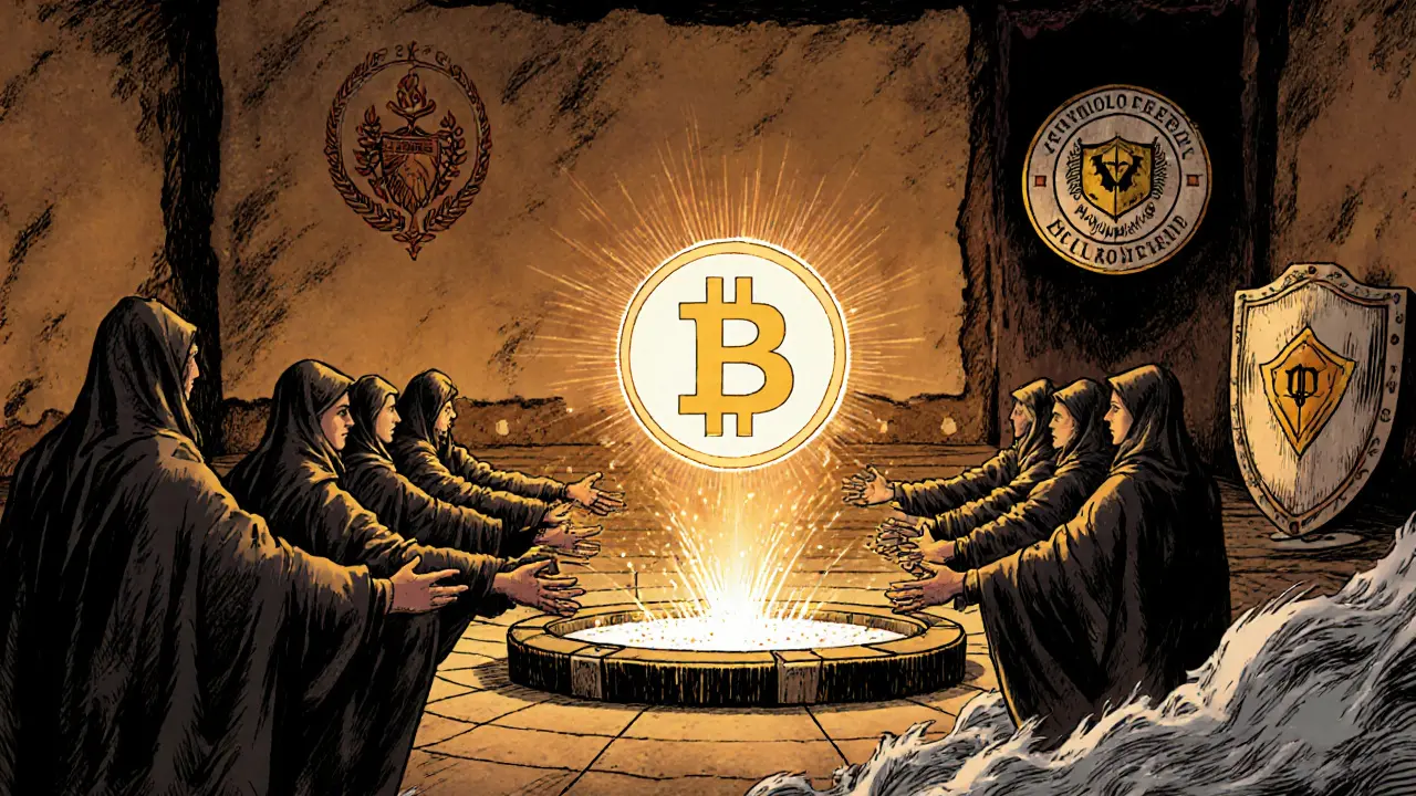 Early investors reaching for a glowing new token as it rises from smart contracts, with audit seals and Mantle treasury shield in the background.