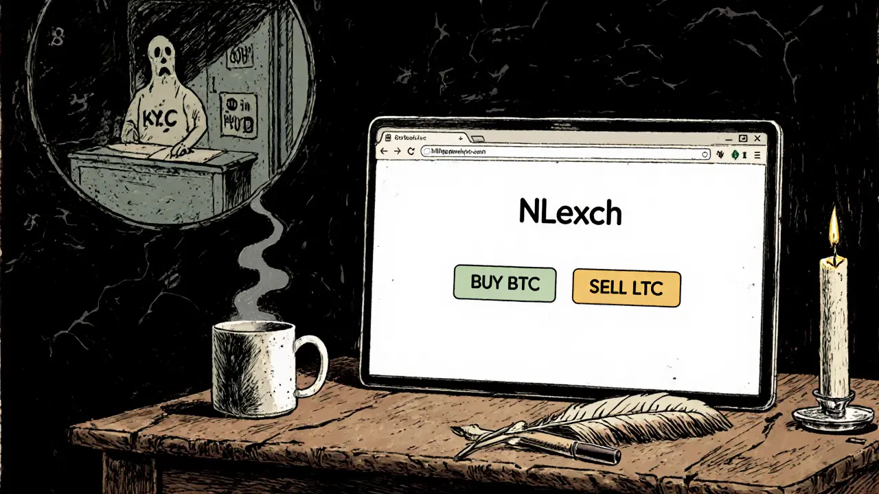 A simple web interface on an old table with a flickering candle, reflecting an empty support desk and locked door.