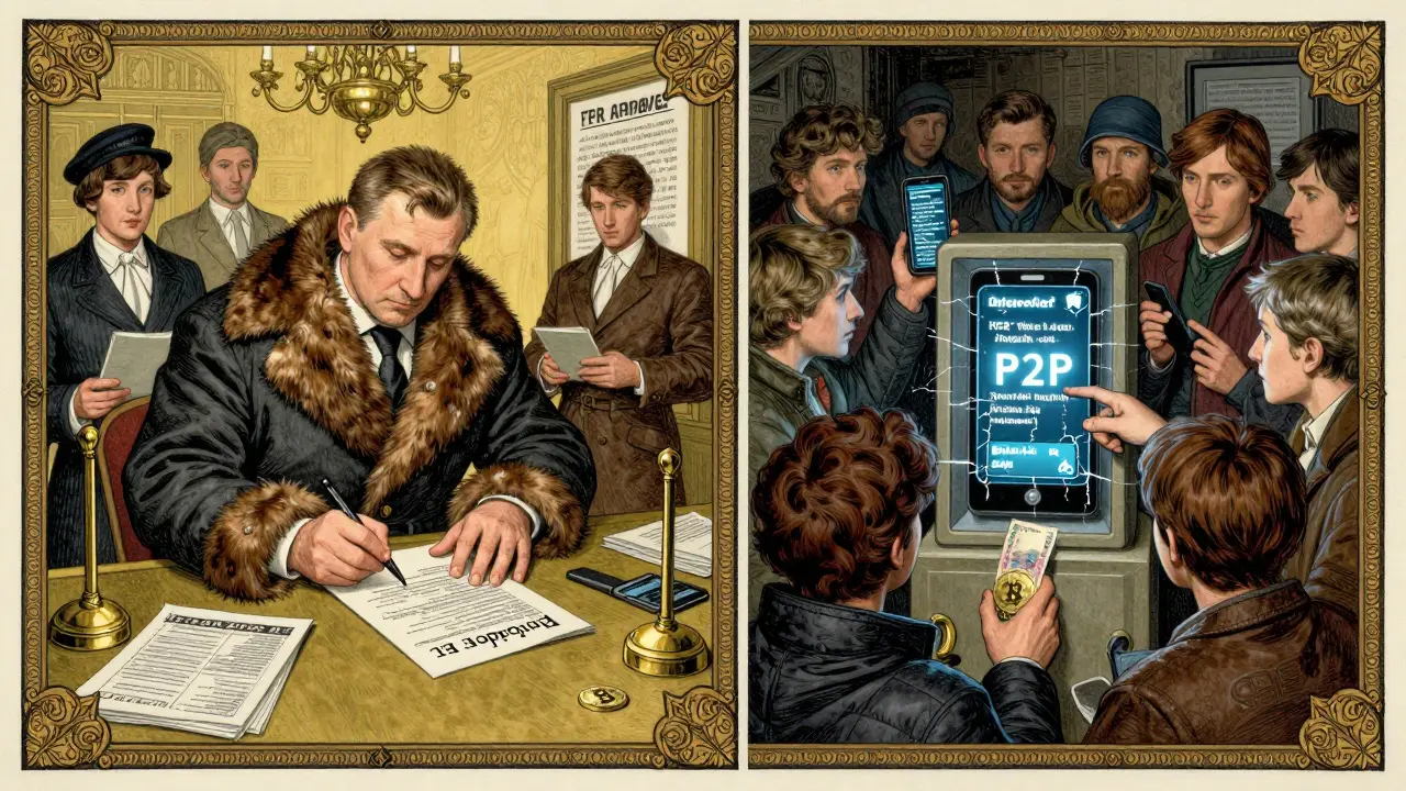 A wealthy elite legal crypto trader vs. ordinary Russians trading secretly in a basement.