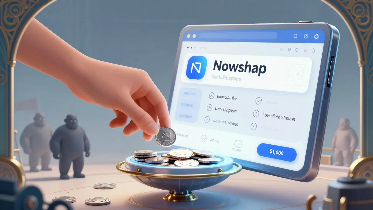 Stylized depiction of efficient low-fee crypto swapping