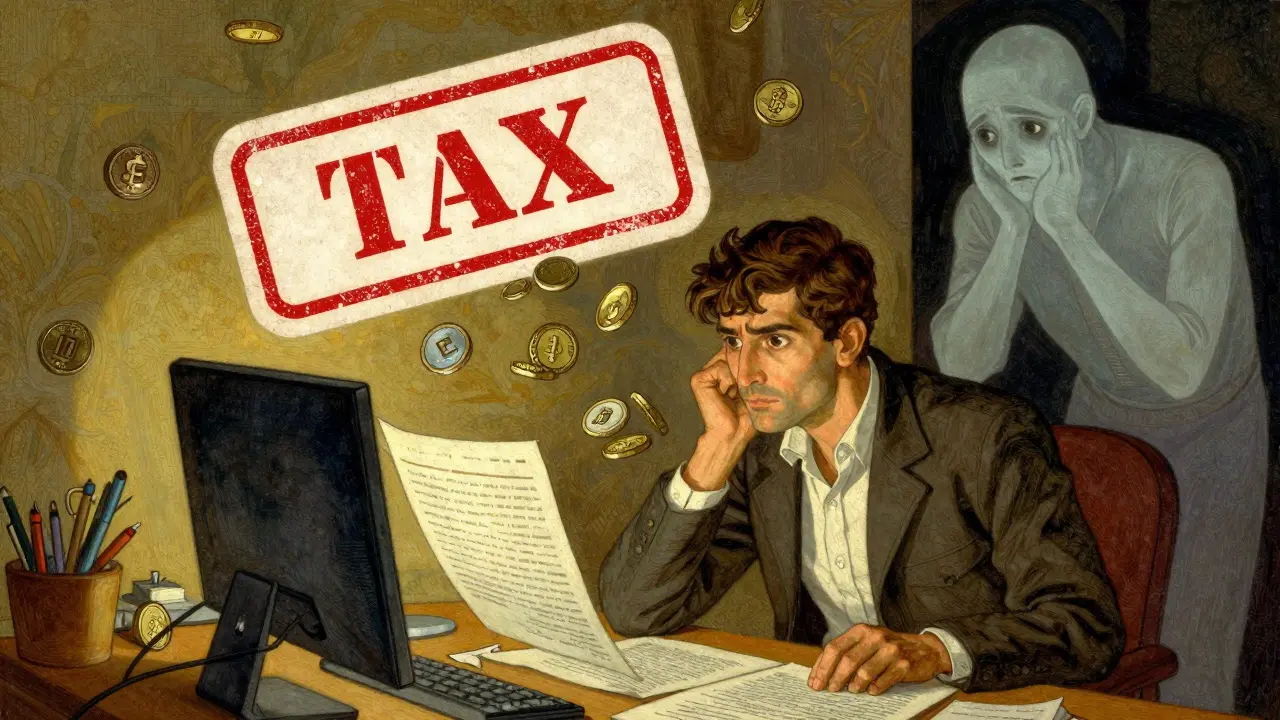 Trader balancing crypto gains against heavy taxes under RBI watch