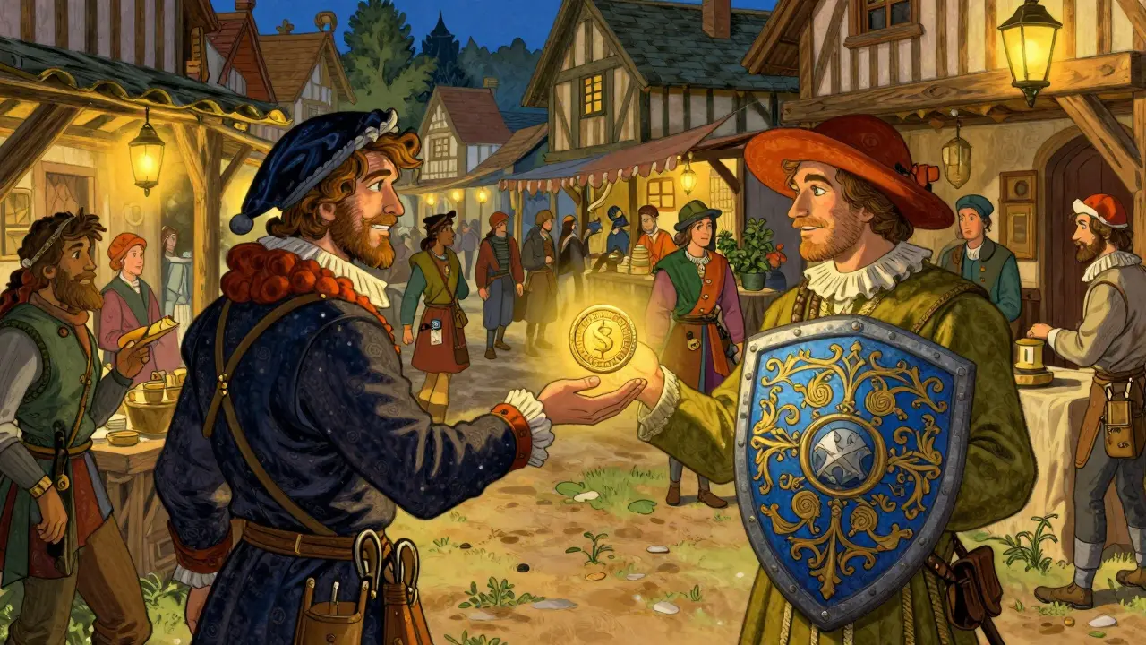Fantasy marketplace trading SHILL tokens for gear