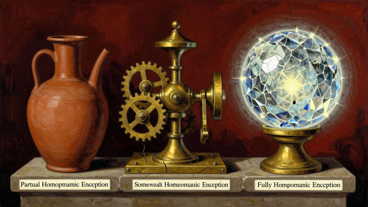 Three symbolic vessels representing different levels of encryption complexity