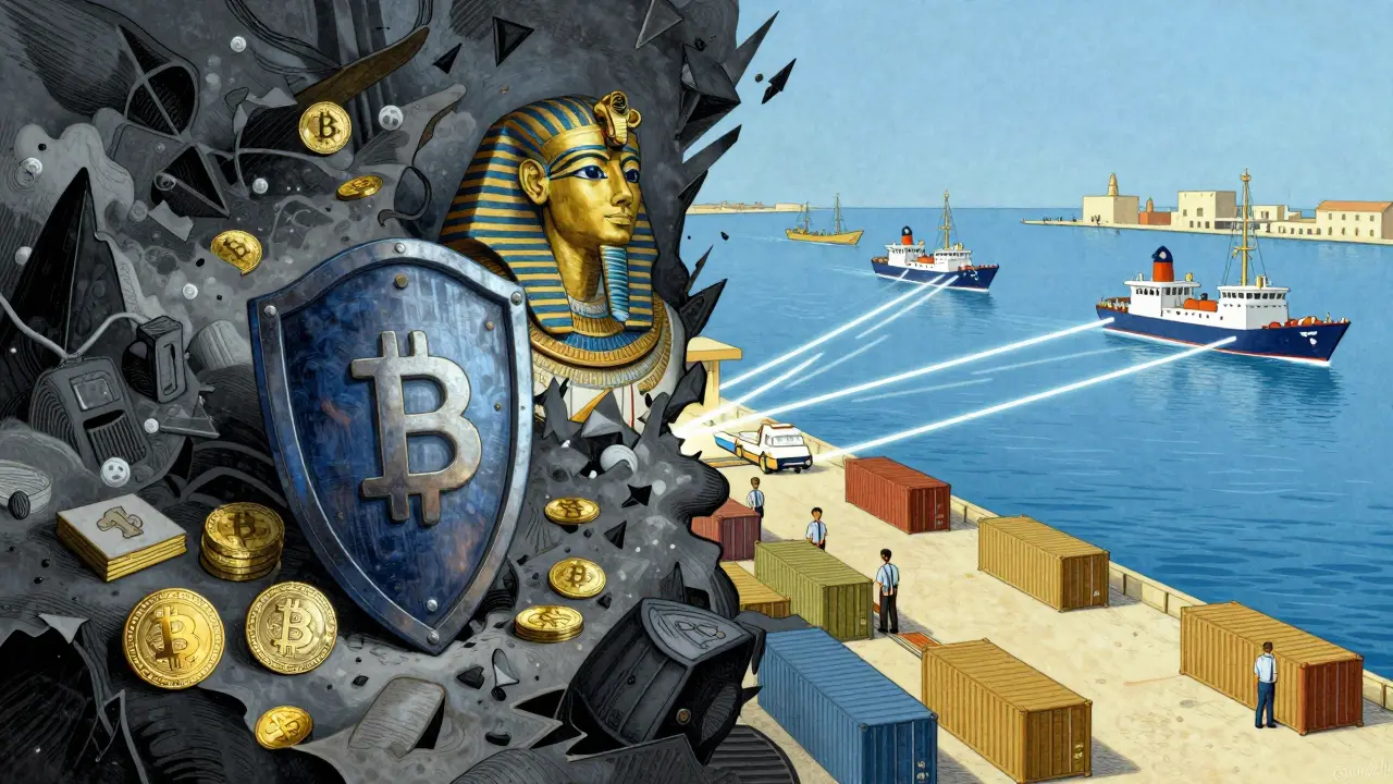 Contrast between banned crypto chaos and approved blockchain logistics