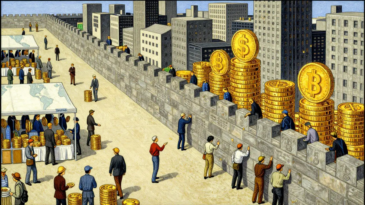 Walled city separating global and Korean crypto markets