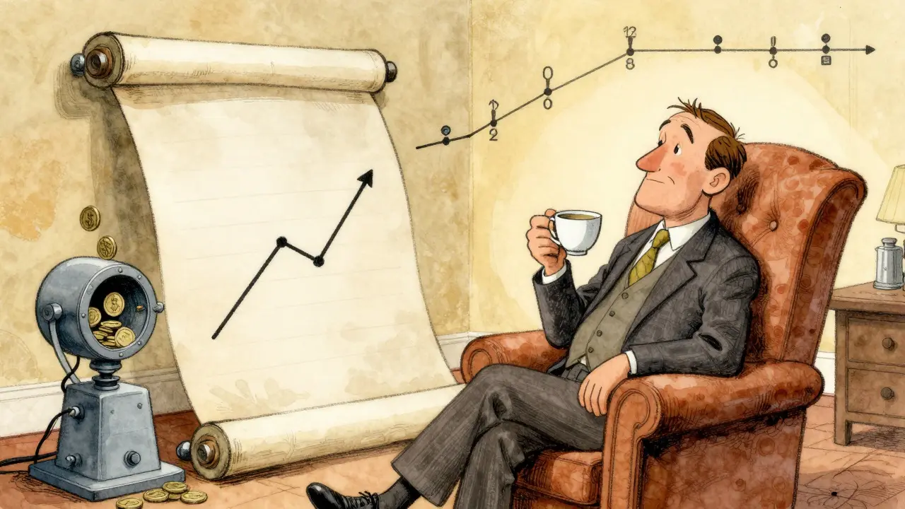 Calm investor enjoying the simplicity of automated monthly investing