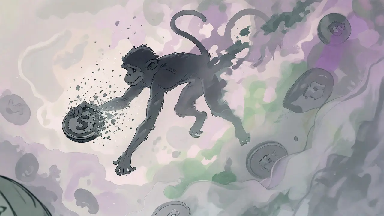 Fading ghost token into misty void
