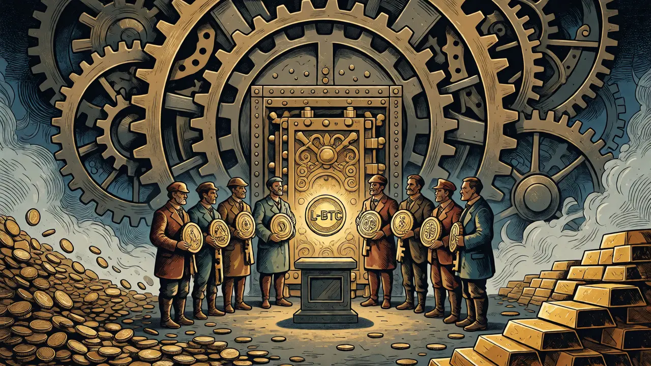 Federation guards securing the Liquid Network vault, symbolizing trusted institutional consensus.